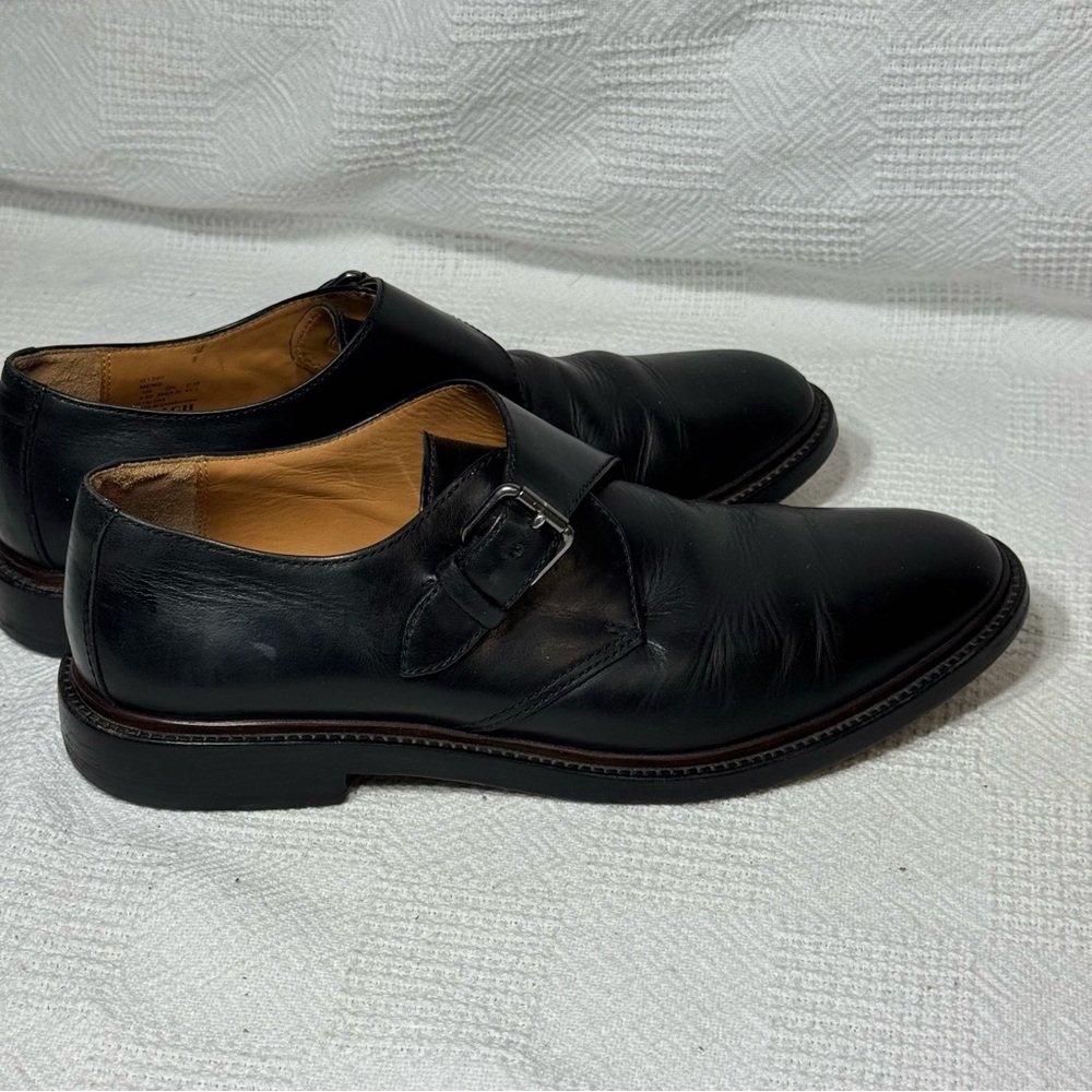 Coach‎ New York Men’s Black Leather Oxfords with Buckle size 8.5